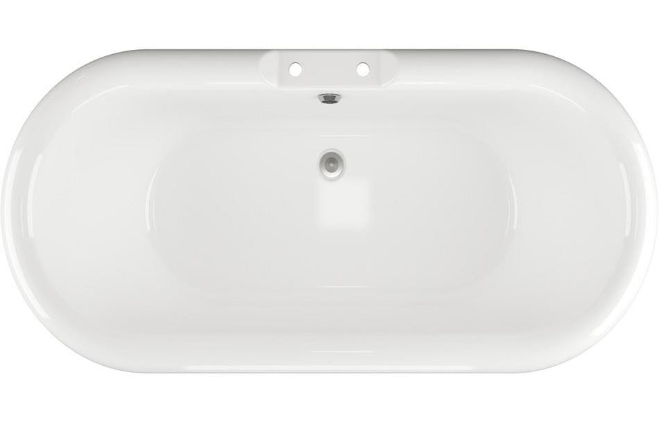Aquarius Bathrooms Freestanding Bath Aquarius Timeless Luxury Freestanding Double Ended 2TH Bath With Chrome Feet 1690mm