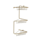 Aquarius Bathrooms Basket Brushed Brass Aquarius 3 Tier Corner Shower Caddy