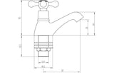 Aquarius Timeless Crosshead Bath Pillar Taps in Chrome