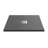 Aquarius Bathrooms Square Shower Tray Aquarius Urbano Slimline 33mm Slate Effect Square Stone Resin Shower Tray in Grey Slate