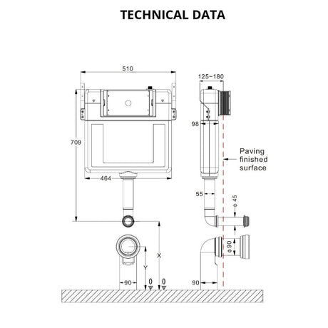 Aquarius Concealed Cistern Aquarius Raleigh Super Slim Concealed Cistern