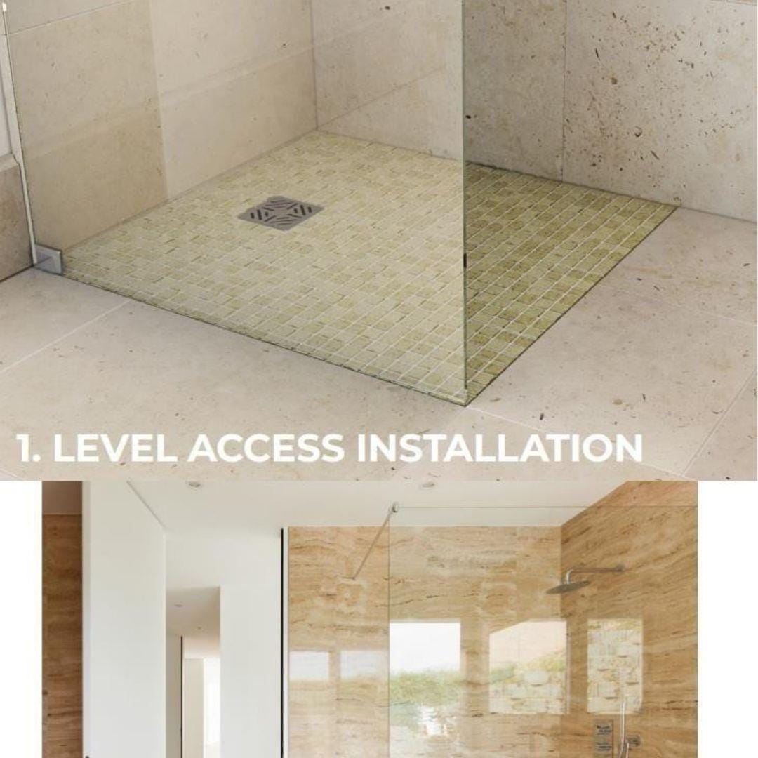 Aquarius Bathrooms Wetroom Tray Aquarius LevAqua Wetroom Tray with Corner Drain Complete Kit