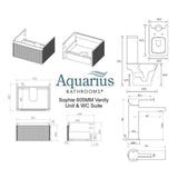 Aquarius Vanity Unit Aquarius Sophie 605mm Wall Hung Vanity Unit, Close Coupled Toilet, Tap and Fittings Bundle