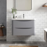 Aquarius Bathrooms Wall Mounted Vanity Unit Aquarius Seren 800mm Wall Mounted Two Drawer Vanity Unit with Basin