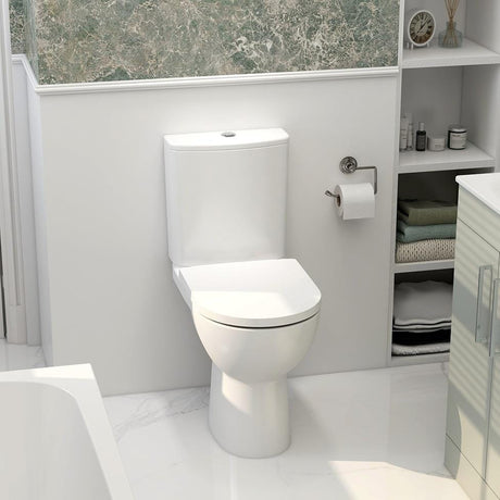 Aquarius Bathrooms Close Coupled Toilet Aquarius Ricardo Rimless Short Projection Standard Height C/C Complete Set AQRC10176SPS