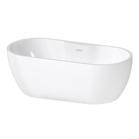 Aquarius Bathrooms Modern Freestanding Bath White Aquarius Luxor Freestanding Soaking Bath Tub - 1650 x 745mm - Gloss White