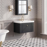 Aquarius Bathrooms Wall Mounted Vanity Unit Aquarius Leighton 800mm Wall Mounted One Drawer Vanity Unit with Basin