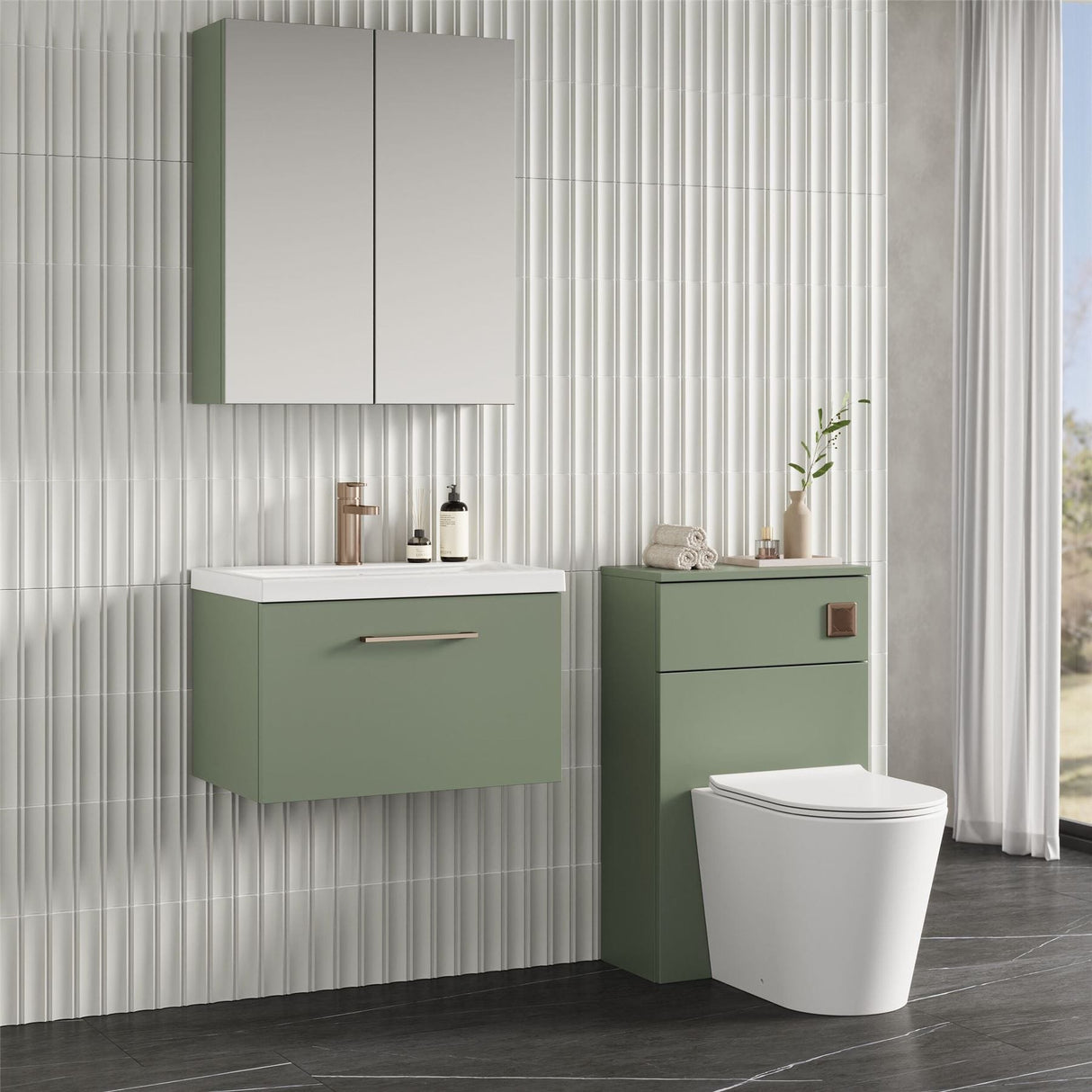 Aquarius Wall Mounted Vanity Unit Aquarius Brisbane 600mm Wall Hung 1 Drawer Vanity Unit with 1 Tap Hole Mid Edge Basin