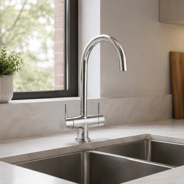 Aquarius Bathrooms Kitchen Tap Aquarius TrueCook Dual Handle Kitchen Mixer Tap in Chrome