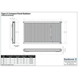 Aquarius Type 21 Compact Panel Radiator In Gloss White