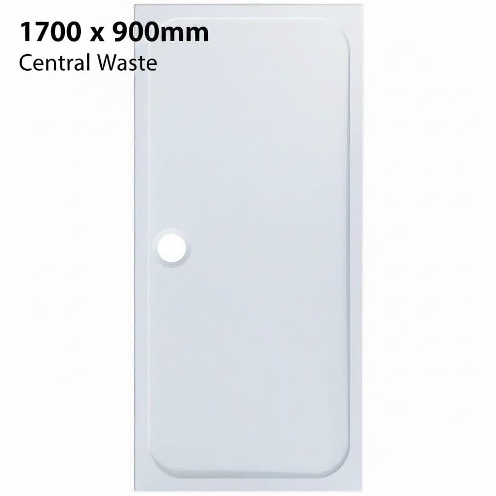 Aquarius Bathrooms Rectangle Shower Tray 1700 x 900mm Aquarius Pluvia 45mm Stone Resin Rectangular Shower Tray