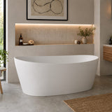 Aquarius Bathrooms Modern Freestanding Bath Aquarius Orta Freestanding Stone Bath in Gloss White 1600mm