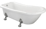 Aquarius Bathrooms Freestanding Bath Aquarius Timeless Luxury Freestanding Slipper 2TH Bath With Chrome Lions Paw Feet 1530mm