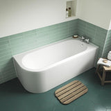 Aquarius Bathrooms Corner Bath Right Hand Aquarius Lunar Curved Back to Wall Corner Bath with Panel  - 1700 x 725mm