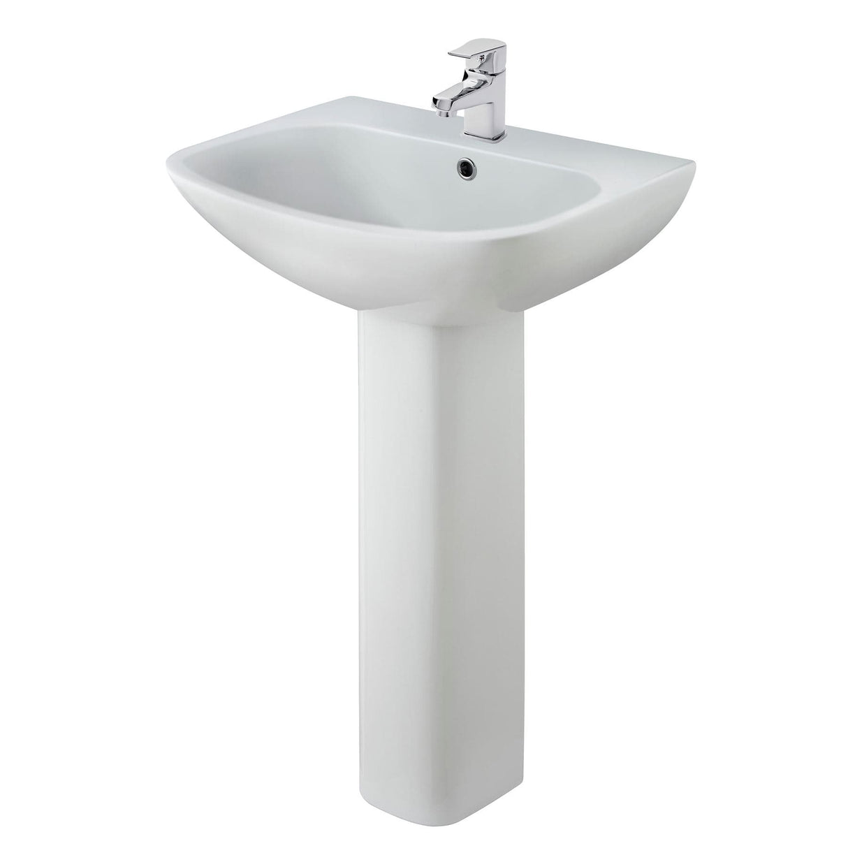 Aquarius Bathrooms Pedestal Basin Aquarius Aspect/Arden 545mm 1 Tap Hole Basin with Full Pedestal