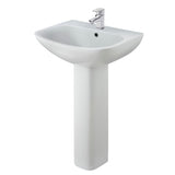Aquarius Bathrooms Pedestal Basin Aquarius Aspect/Arden 545mm 1 Tap Hole Basin with Full Pedestal