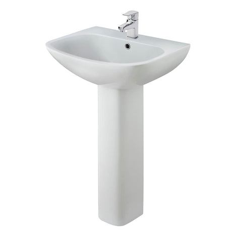 Aquarius Bathrooms Pedestal Basin Aquarius Aspect/Arden 545mm 1 Tap Hole Basin with Full Pedestal
