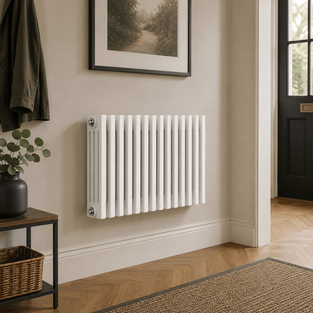 Aquarius Bathrooms Column Radiator 400mm x 605mm Aquarius Foundry Horizontal 4 Column Radiator in White