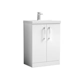 Aquarius Floor Standing Vanity Unit Aquarius Brisbane 600mm 2 Door Floor Standing Vanity Unit with 1 Tap Hole Mid Edge Basin