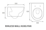 Aquarius Bathrooms Wall Hung Toilet Aquarius Emma Rimless Wall Hung WC with Soft Close Seat