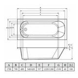 Aquarius Bathrooms Single Ended Bath Aquarius Splash 1700mm x 700mm Single Ended Straight Bath