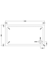 Aquarius Bathrooms Rectangle Shower Tray 1500x800mm Aquarius Urbano Rectangular 45mm Stone Resin Shower Tray in White