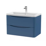 Aquarius Bathrooms Wall Mounted Vanity Unit Aquarius Seren 800mm Wall Mounted Two Drawer Vanity Unit with Basin