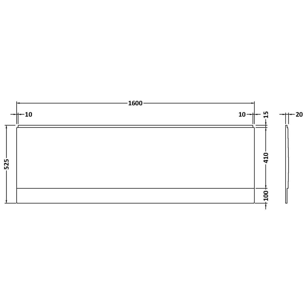 Aquarius Bathrooms Bath Panel Aquarius Urbano Standard Bath Panel in White