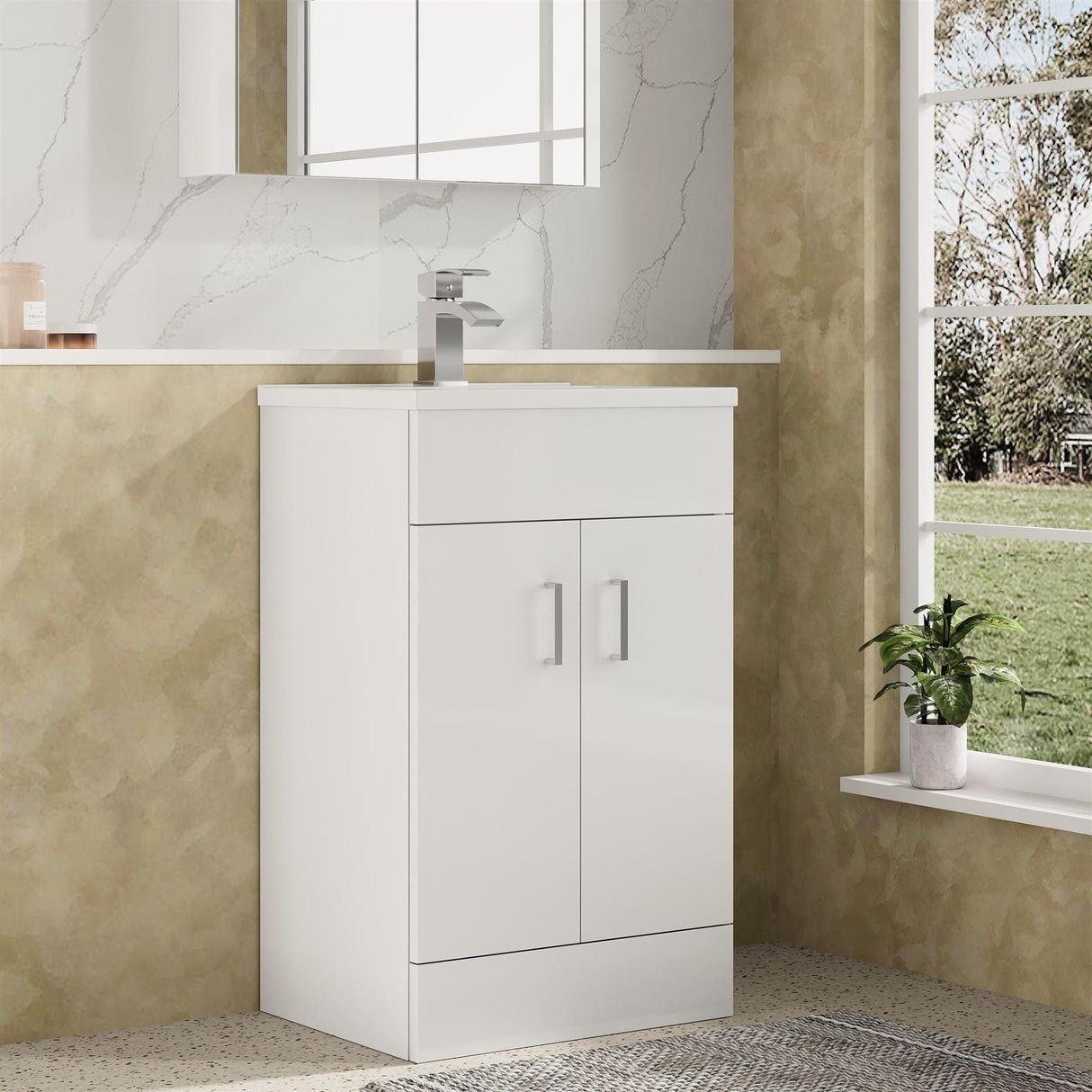Aquarius Floor Standing Vanity Unit Aquarius Adelaide Floor Standing Vanity Unit with 1 Tap Hole Ceramic Basin