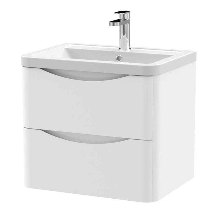 Aquarius Bathrooms Wall Mounted Vanity Unit Aquarius Seren 600mm Wall Mounted Two Drawer Vanity Unit with Basin