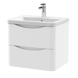 Aquarius Bathrooms Wall Mounted Vanity Unit Aquarius Seren 600mm Wall Mounted Two Drawer Vanity Unit with Basin