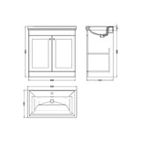 Aquarius Bathrooms Floor Standing Vanity Unit Aquarius Leighton 800mm Floor Standing Two Door Vanity Unit with Basin