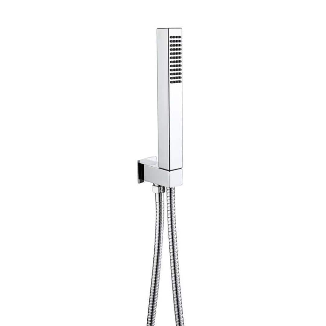 Aquarius Bathrooms Shower Handset Chrome Aquarius RainLux Integrated Outlet Square Handheld Shower Kit