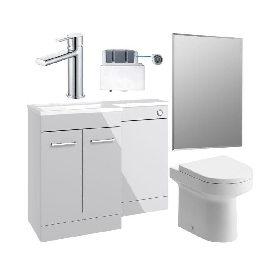 Aquarius Bathrooms Vanity Unit Suite Grey / Left Hand Aquarius Urbano Premium 1000mm Vanity Unit  Suite (with Back to Wall Toilet)