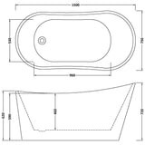Aquarius Bathrooms Roll Top and Slipper Freestanding Bath Aquarius Haven Freestanding Slipper Bath