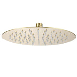 Aquarius Bathrooms Fixed Shower Head Brushed Brass Aquarius RainLux Round Slim Shower Head