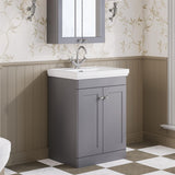 Aquarius Bathrooms Floor Standing Vanity Unit Grey / 1 Aquarius Leighton 600mm Floor Standing Two Door Vanity Unit with Basin