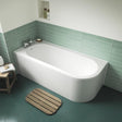 Aquarius Bathrooms Corner Bath Left Hand Aquarius Lunar Curved Back to Wall Corner Bath with Panel  - 1700 x 725mm