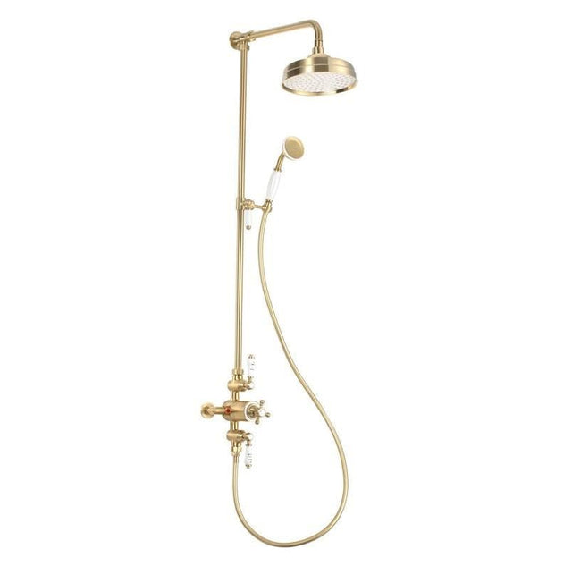 Aquarius Bathrooms Shower Set Brushed Brass Aquarius Chic Thermostatic Exposed Adjustable Shower Kit