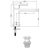 Aquarius Combination Toilet and Sink Aquarius Brisbane 1100m Vanity and WC Unit Combination with BTW toilet and Black Fittings