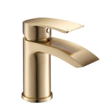Aquarius Bathrooms Mono Basin Tap Brushed Brass Aquarius Arc Mono Basin Mixer Tap with Waste