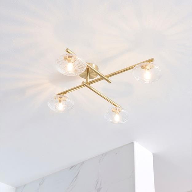 Aquarius Lumen Angel 4-Way Ceiling Light in Brushed Brass
