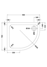 Aquarius Bathrooms Quadrant Shower Tray Aquarius Urbano Offset Quadrant 45mm Stone Resin Shower Tray in Slate Grey
