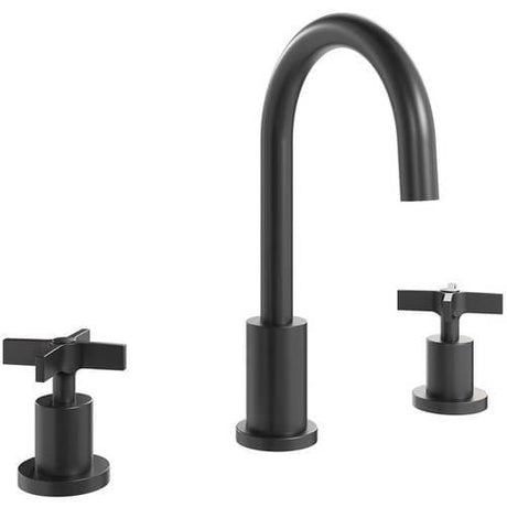 Aquarius Bathrooms 3 Hole Basin Set Aquarius Clover 3 Hole Basin Mixer Tap in Matt Black