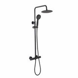 Aquarius Bathrooms Bar Shower Kit Matt Black Aquarius RainLux Eco Round Adjustable Exposed Bar Shower System