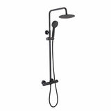 Aquarius Bathrooms Exposed Shower Set Matt Black Aquarius RainLux Eco Round Adjustable Exposed Bar Shower System