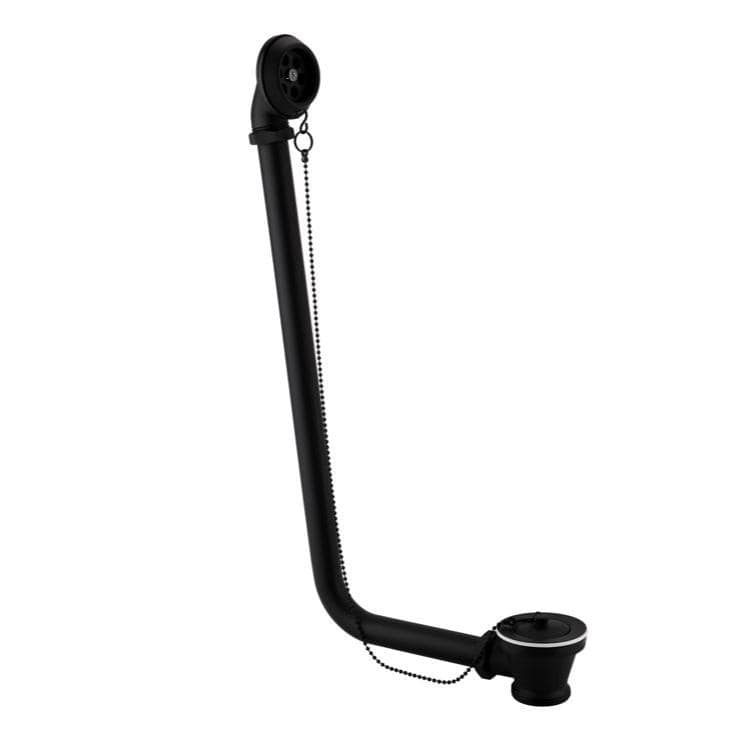 Aquarius Bathrooms Exposed Bath Waste Matt Black Aquarius FT Exposed Bath Plug and Chain Waste