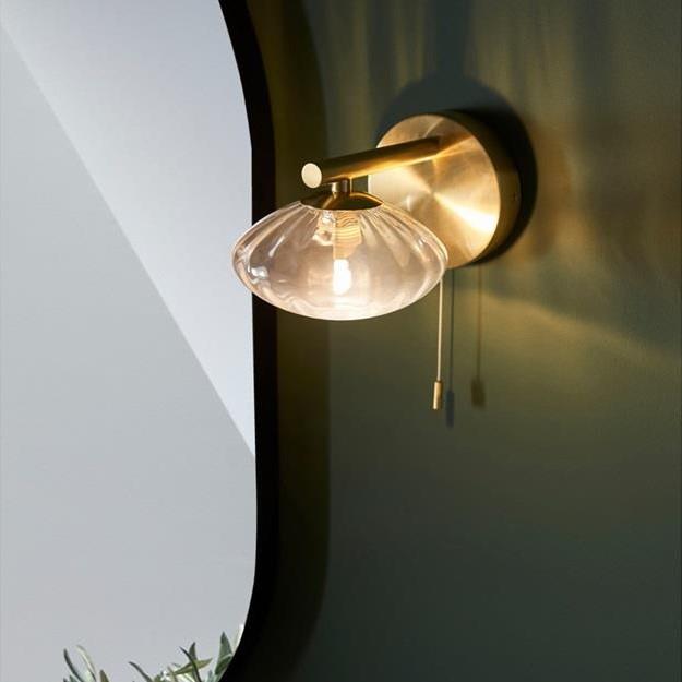 Aquarius Lumen Angel Single Wall Light in Brushed Brass