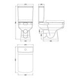 Aquarius Bathrooms Close Coupled Toilet Aquarius Squared Close Coupled Toilet with Soft Close Seat