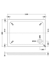 Aquarius Bathrooms Rectangle Shower Tray 1100x800mm Aquarius Urbano Rectangular Stone Resin Shower Tray with 4 Upstands